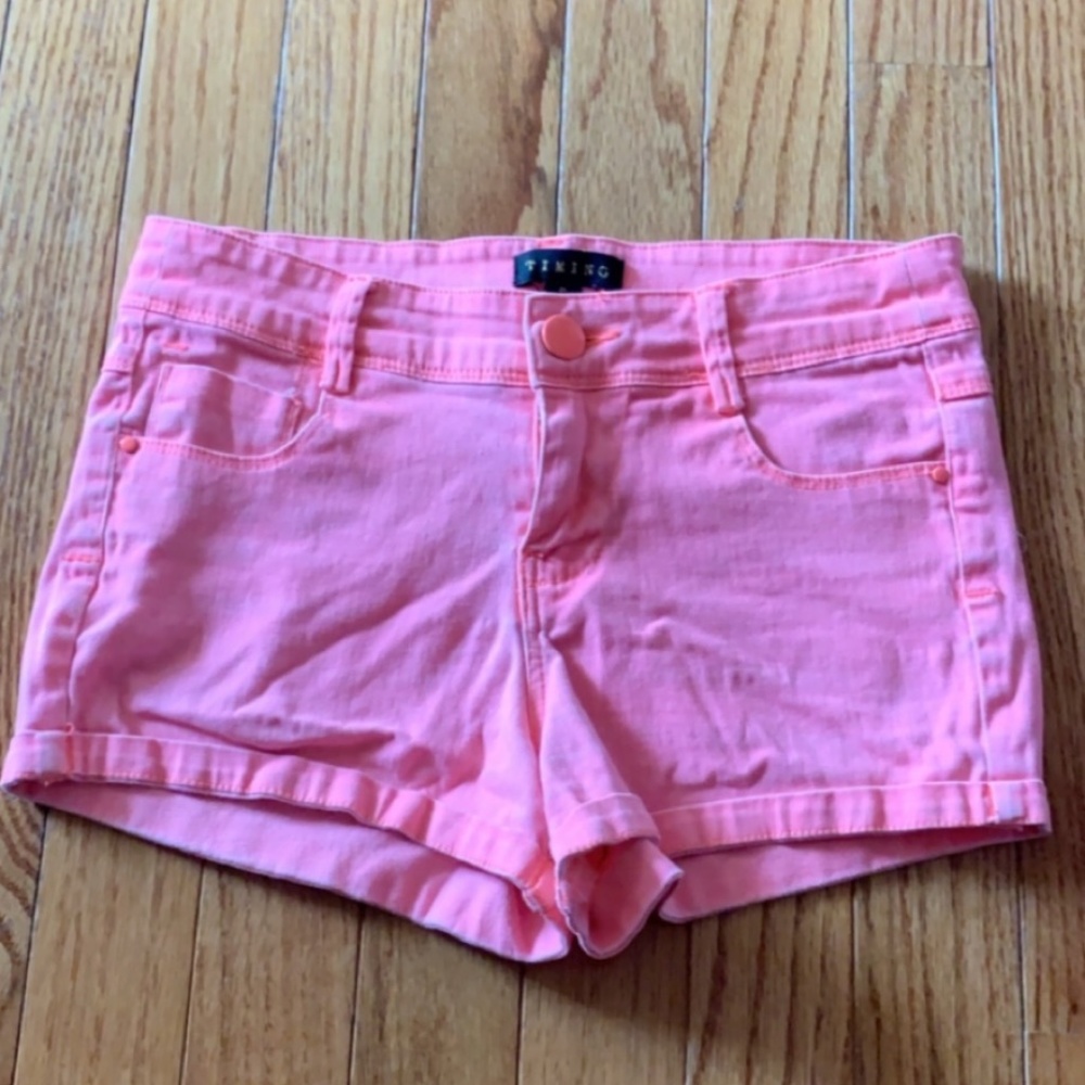 Pink jean shorts